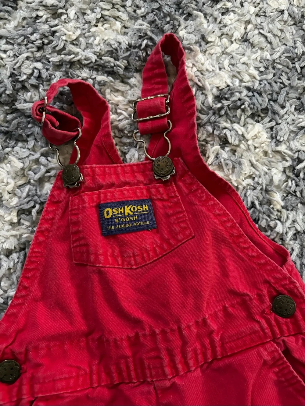 Osh Kosh B’Gosh Vintage Red Overalls Sz 24 months
